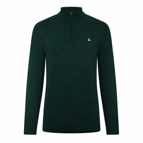 Пуловер С Цип Jack Wills Funnel Neck Half Zip Jumper Вечнозелен Марл 