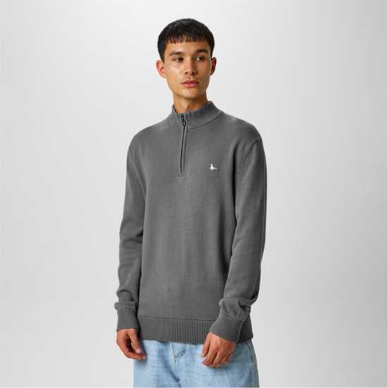 Пуловер С Цип Jack Wills Funnel Neck Half Zip Jumper Сланина 