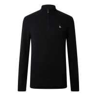 Пуловер С Цип Jack Wills Funnel Neck Half Zip Jumper Черно Мъжки пуловери и жилетки