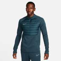 Nike Academy Winter Warrior Men's Therma-FIT 1/2-Zip Global Football Top Дълбока джунгла 