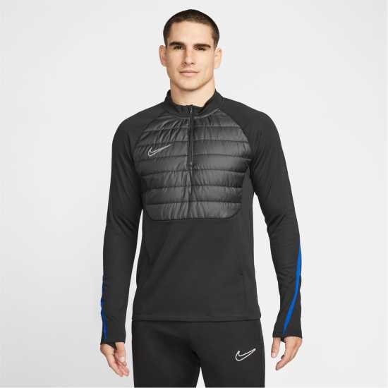 Nike Academy Winter Warrior Men's Therma-FIT 1/2-Zip Global Football Top Black/Royal Мъжки ризи
