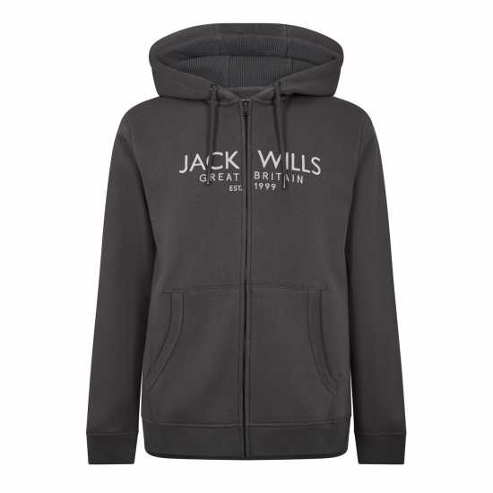 Jack Wills Graphic Zip Hoodie Сланина 