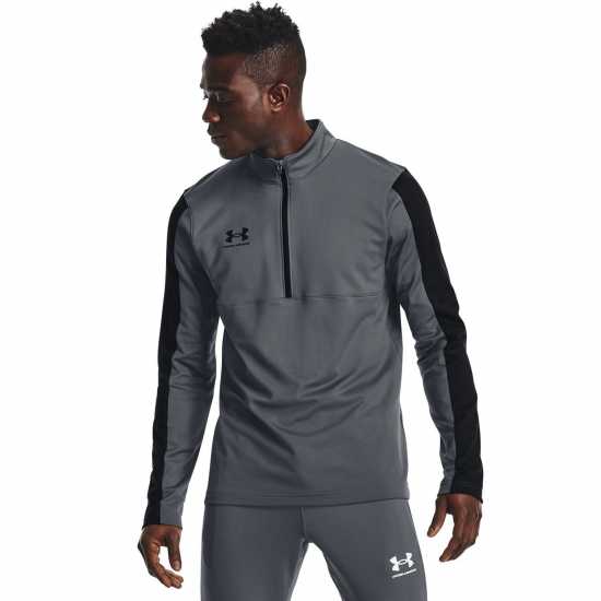 Under Armour Challenger Half Zip Midlayer Mens Gray / Black Мъжко облекло за едри хора