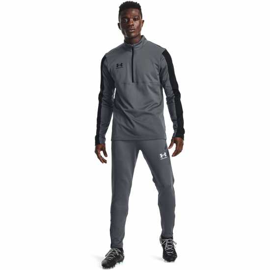 Under Armour Challenger Half Zip Midlayer Mens Gray / Black Мъжко облекло за едри хора