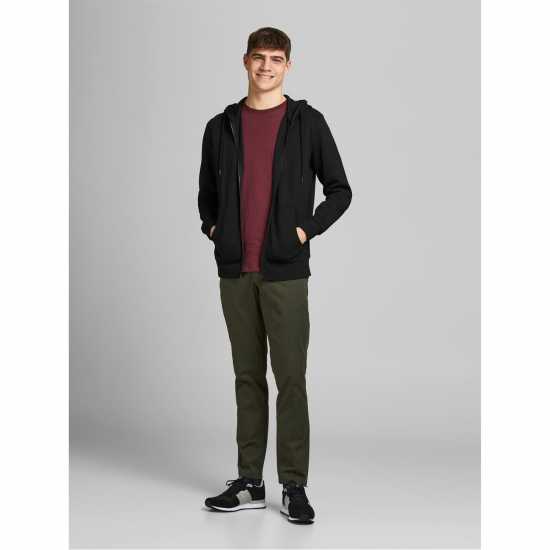 Jack And Jones Basic Zip Up Hoodie Черно Мъжки полар