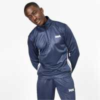 Lonsdale Мъжко Спортно Горнище 2S Quarter Zip Track Top Mens Морска синьо Mens Big and Tall