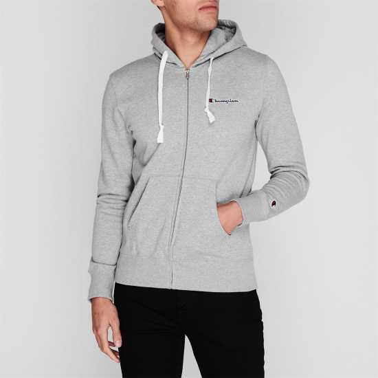 Champion Full Zip Logo Hoodie Сиво EM031 Мъжки полар