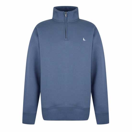 Jack Wills Barchester Quarter Zip Sweatshirt Винтажно индиго Мъжки полар