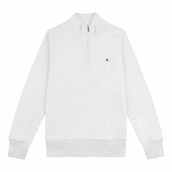 Jack Wills Barchester Quarter Zip Sweatshirt Light Ash Mrl Мъжки полар