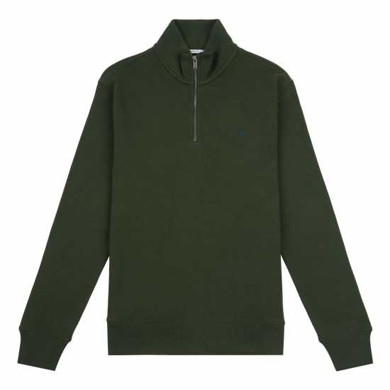 Jack Wills Barchester Quarter Zip Sweatshirt Kombu Green Мъжки полар