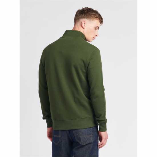 Jack Wills Barchester Quarter Zip Sweatshirt Kombu Green Мъжки полар