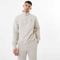 Jack Wills Barchester Quarter Zip Sweatshirt Камък 