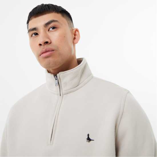 Jack Wills Barchester Quarter Zip Sweatshirt Камък 