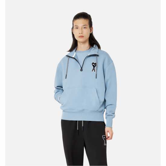 Puma X Ami Half Zip Sweatshirt Изчезнало деним 