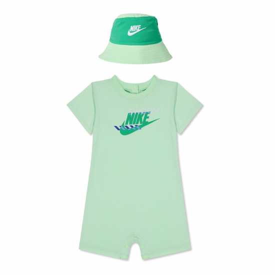 Nike Рибарска Шапка Romper Bucket Hat Set Baby Парно зелено Детски пижами