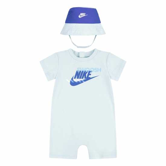 Nike Рибарска Шапка Romper Bucket Hat Set Baby Глакиер Син Бебешки дрехи