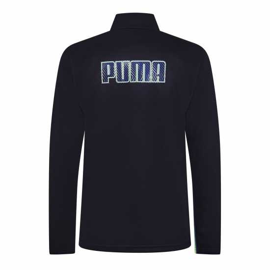 Puma Finesse Performance Quarter Zip Drill Top Mens Тъмносин/Ябълка 