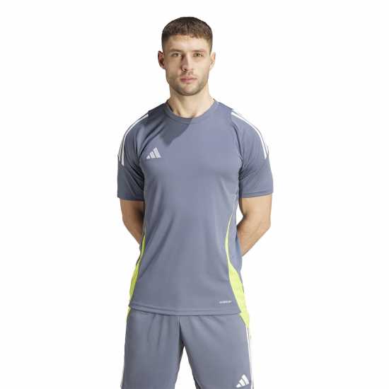 Adidas Мъжка Риза Tiro 24 Training T-Shirt Mens Оникс/Бяло/Жълто 