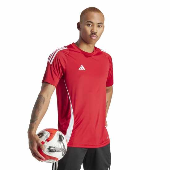 Adidas Мъжка Риза Tiro 24 Training T-Shirt Mens Червено/Бяло 