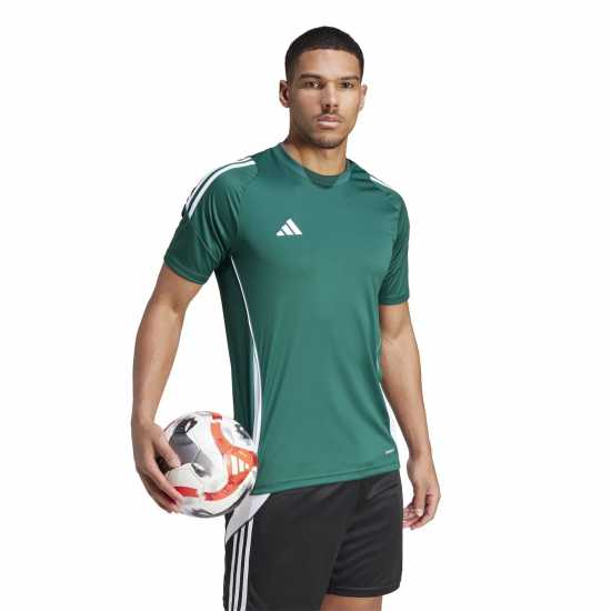 Adidas Мъжка Риза Tiro 24 Training T-Shirt Mens Тъмно зелено/Бяло 