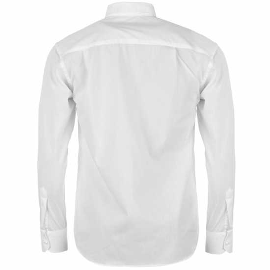 Pierre Cardin Мъжка Риза Дълъг Ръкав Long Sleeve Shirt Mens Plain White Мъжки ризи