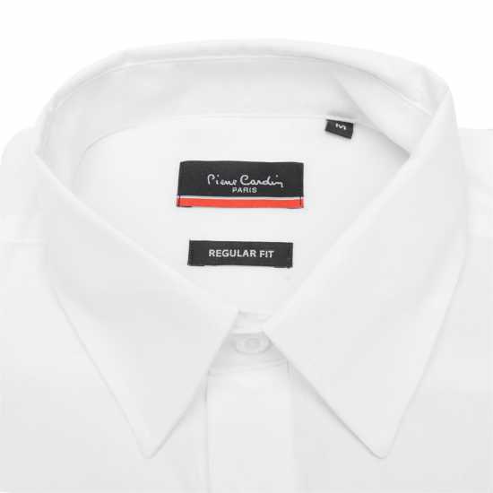 Pierre Cardin Мъжка Риза Дълъг Ръкав Long Sleeve Shirt Mens Plain White Мъжки ризи