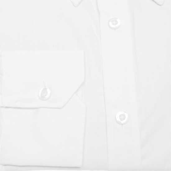 Pierre Cardin Мъжка Риза Дълъг Ръкав Long Sleeve Shirt Mens Plain White Мъжки ризи