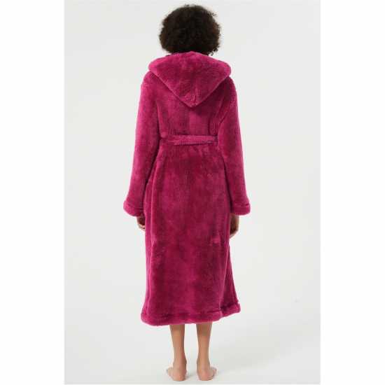 Linea Luxury Hooded Fleece Dressing Gown Бордово 