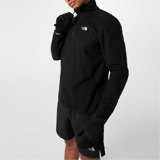 Мъжки Полар С Цип The North Face Tnf 100 Glacier Quarter Zip Fleece Mens JK3 Черен Мъжки полар