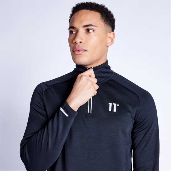 11 Degrees Oxygen Quarter Zip Top - Black  Мъжки полар