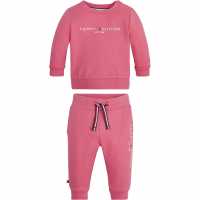 Tommy Hilfiger Essential Crew Neck Jogger Set Имперски розов 