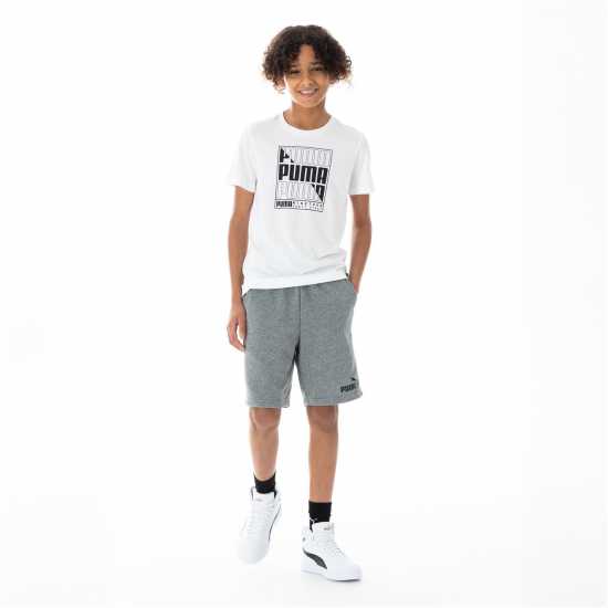 Puma Logo T-Shirt Juniors Бял графика Детски тениски и фланелки