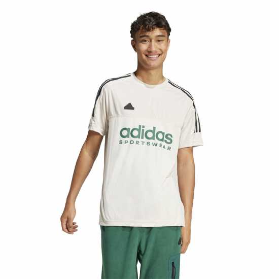 Adidas Мъжка Риза Tiro T-Shirt Mens Alumina/Green 