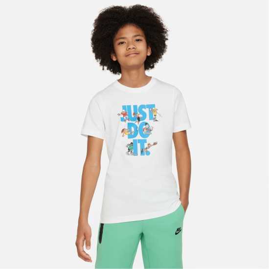 Nike Sportswear Big Kids' T-Shirt White/Red Детски тениски и фланелки