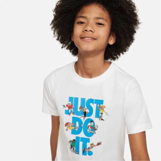 Nike Sportswear Big Kids' T-Shirt White/Red Детски тениски и фланелки