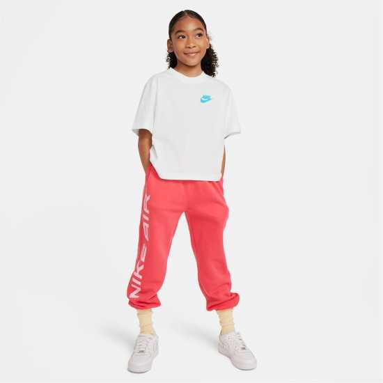 Nike Sportswear Big Kids' (Girls') Boxy T-Shirt Бяло/Червено Детски тениски и фланелки