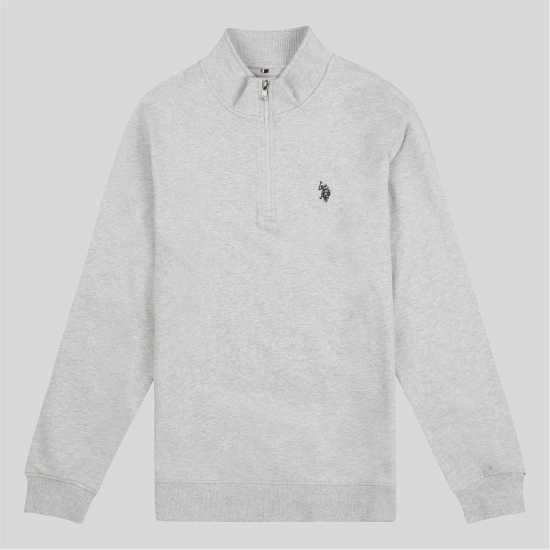 Us Polo Assn Dhm Quarter Zip Sn00 Сив марл Мъжки полар