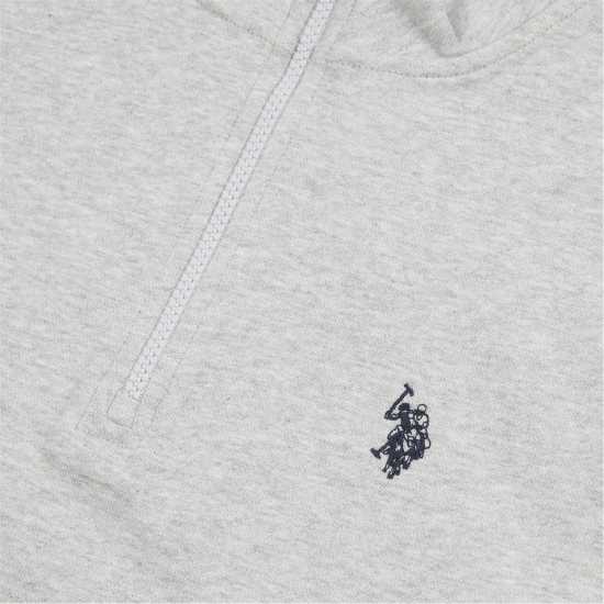 Us Polo Assn Dhm Quarter Zip Sn00 Сив марл Мъжки полар