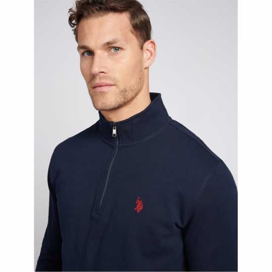 Us Polo Assn Dhm Quarter Zip Sn00 Морска синьо/червено Мъжки полар