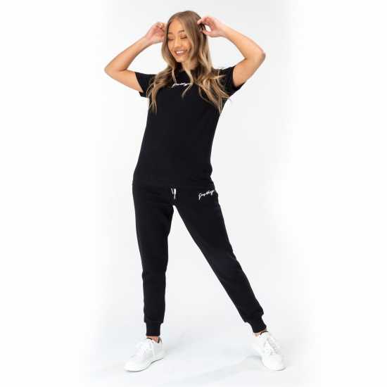 Hype Scribble Logo Women's Joggers Черно Дамски долнища на анцуг