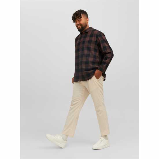 Jack And Jones Мъжка Риза Gingham Twill Checkered Shirt Mens Plus Size  Mens Big and Tall