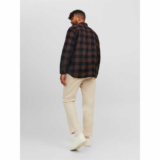 Jack And Jones Мъжка Риза Gingham Twill Checkered Shirt Mens Plus Size  Mens Big and Tall