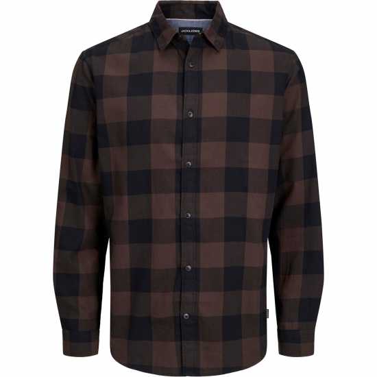 Jack And Jones Мъжка Риза Gingham Twill Checkered Shirt Mens Plus Size  Mens Big and Tall