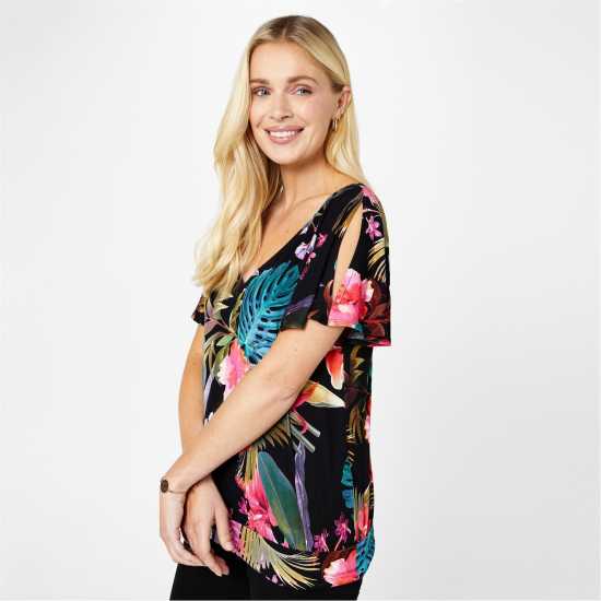 Biba Jersey Top Тропически цветя 