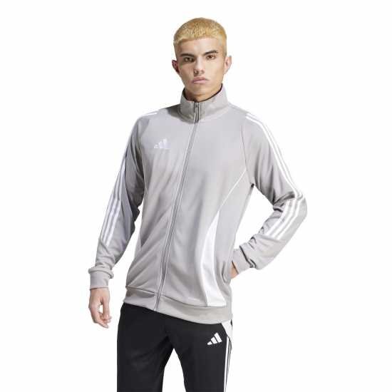 Adidas Мъжко Спортно Горнище Tiro 24 Training Track Top Mens средно сиво/бяло Футболни екипи за бягане