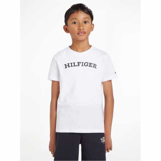 Tommy Hilfiger Hilfiger Arched Tee S/s Бял YBR Kids