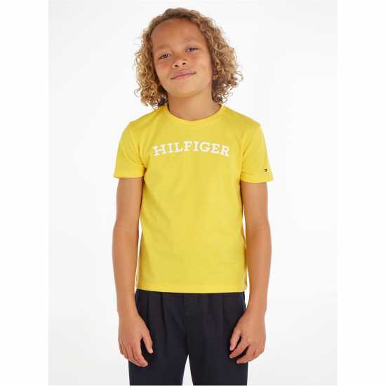 Tommy Hilfiger Monotype Short Sleeve T-Shirt Juniors Жълто ZGQ Kids