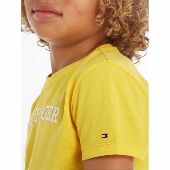 Tommy Hilfiger Monotype Short Sleeve T-Shirt Juniors Жълто ZGQ Kids