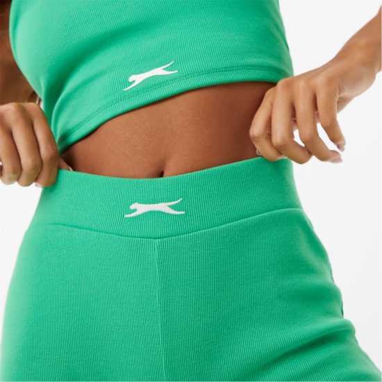 Slazenger Дамски Шорти Ft. Wolfie Cindy Ribbed Cycling Shorts Womens Ярко зелено Дамски къси панталони