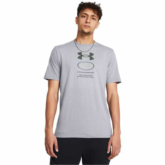 Under Armour Branded Gel Stack Short Sleeve Mens Стомана/Морф 